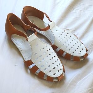Camper Leather Strappy Sandals White Tan